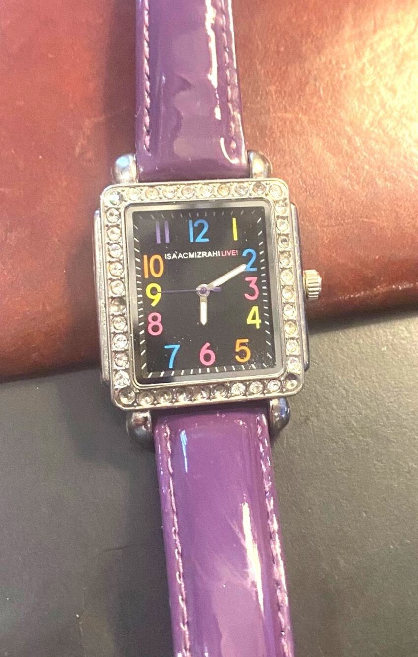 Women's 30mm Isaac Mizrahi Watch, Crytsal Accents, Leather band